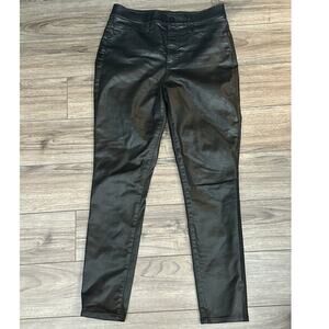 Express Black Leather Pants Women’s Size 8R High Rise Skinny Faux Leather